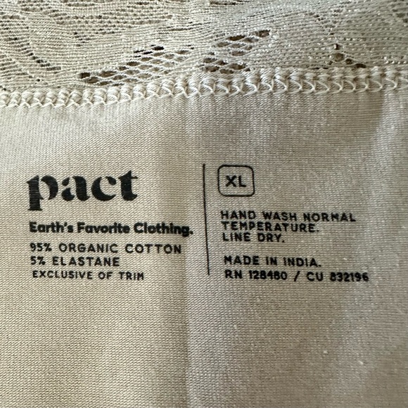 Pact Lace Waist Brief 3 pack plus bonus pair New NWT in Sesame Nude Beige XL - Picture 5 of 5